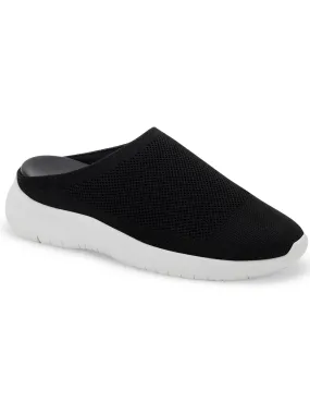 AQUA COLLEGE Womens Black 1/2" Platform Waterproof Cushioned Karma Round Toe Wedge Slip On Mules M
