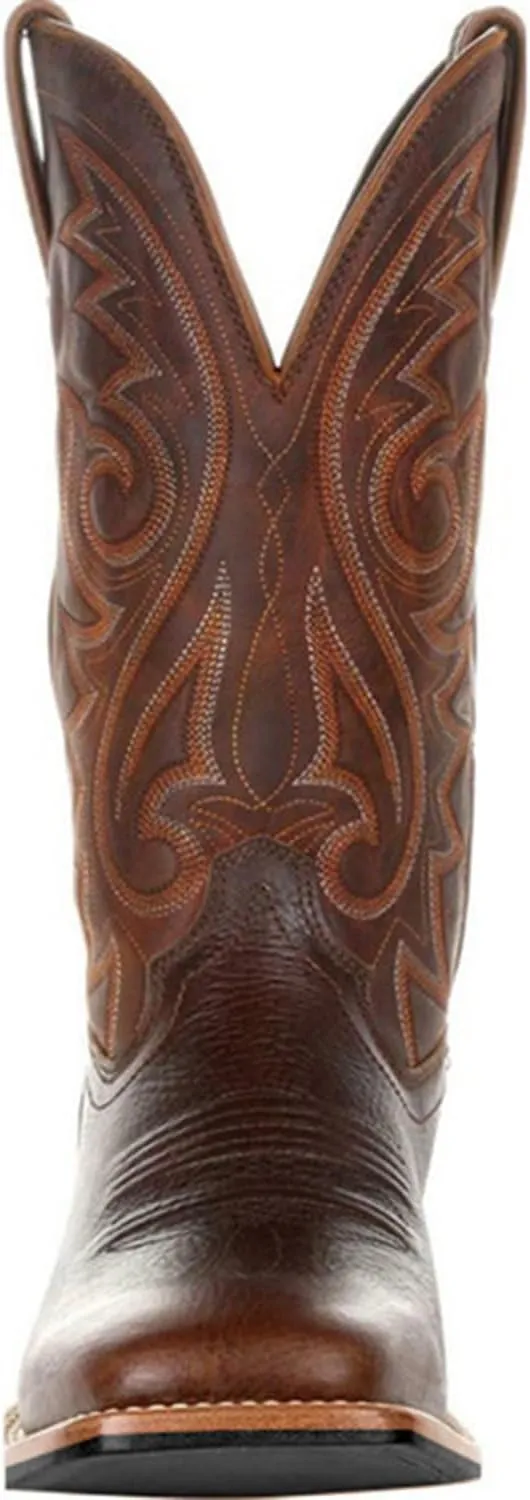 Cowboy Boots for Men Western Country Boots Durable Classic Embroidered Mid-Calf Square Toe Traditional Boots
