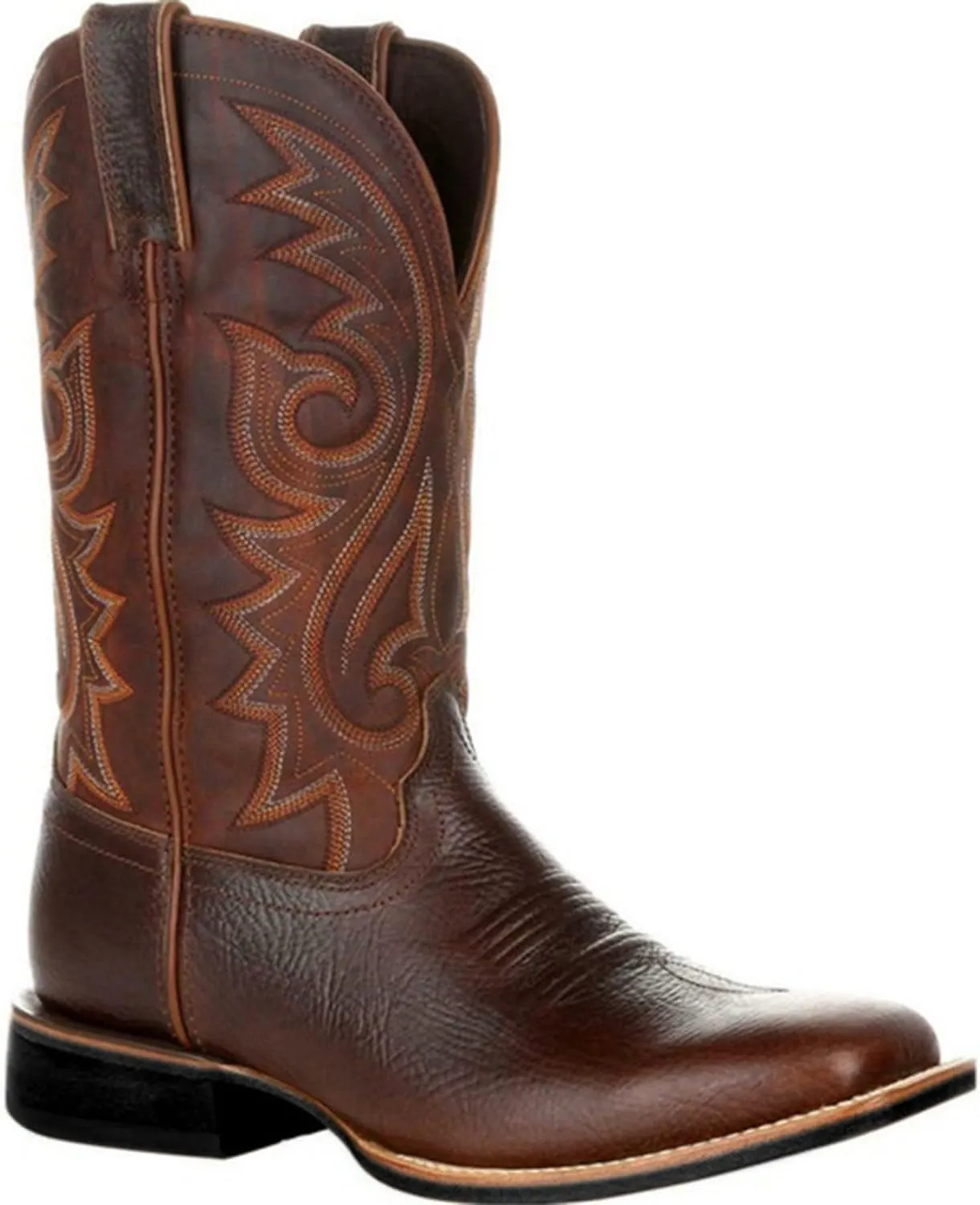 Cowboy Boots for Men Western Country Boots Durable Classic Embroidered Mid-Calf Square Toe Traditional Boots