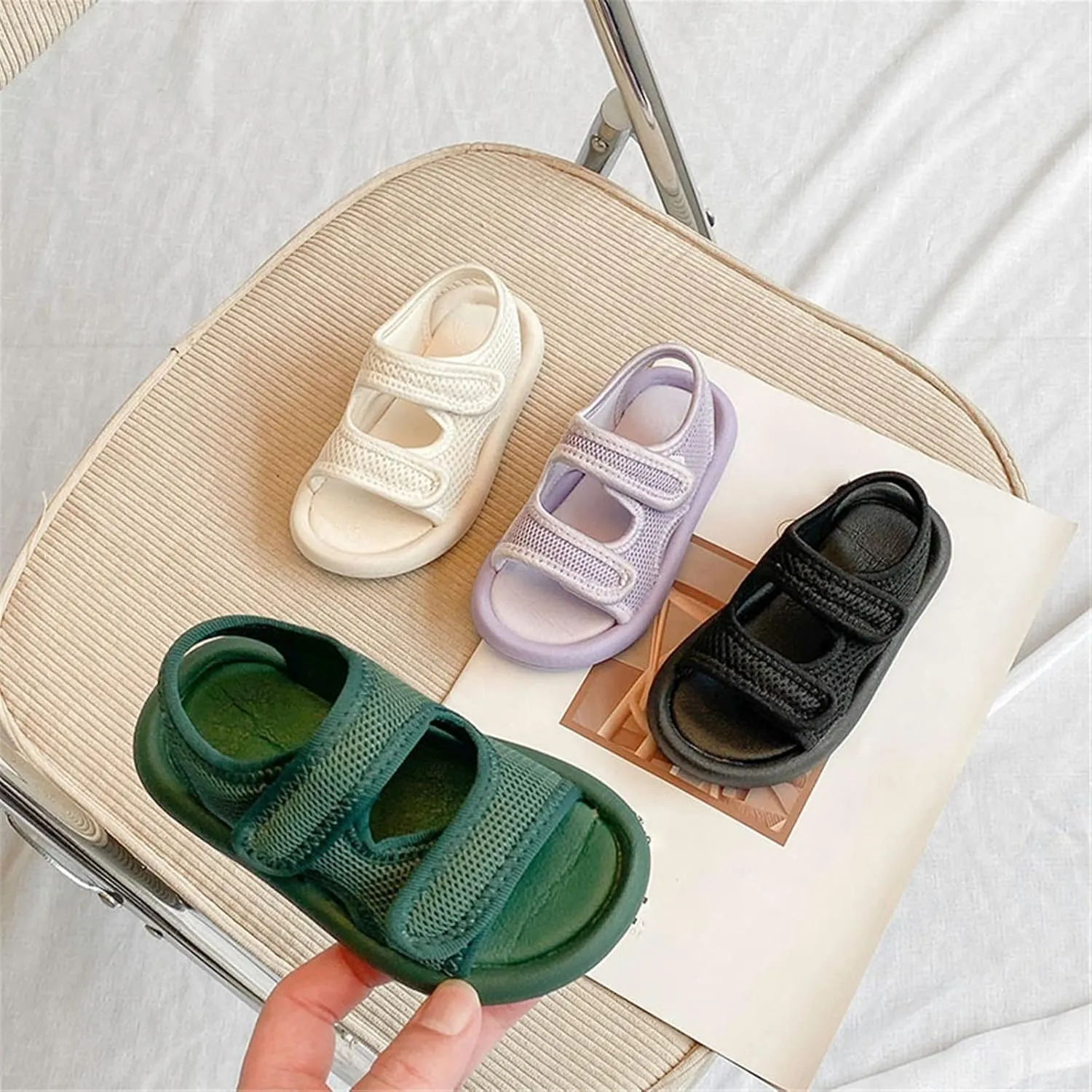 Girls Kids Open Toe Shoes Toddler Wide Sandals Summer Casual Soft Flat Beach Shoes Little Girls Slip On Loafers Trendy