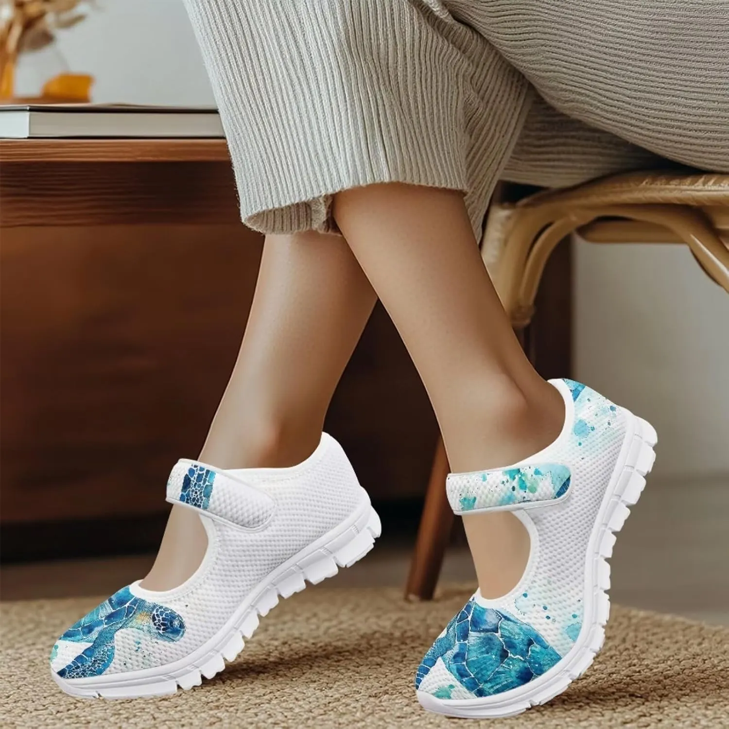 JoyLamoria Rainbow LGBT Walking Shoes Y2K Leopard Flats Arch Support Travel Working Nurse Shoes Light Wight Diabetic Shoes
