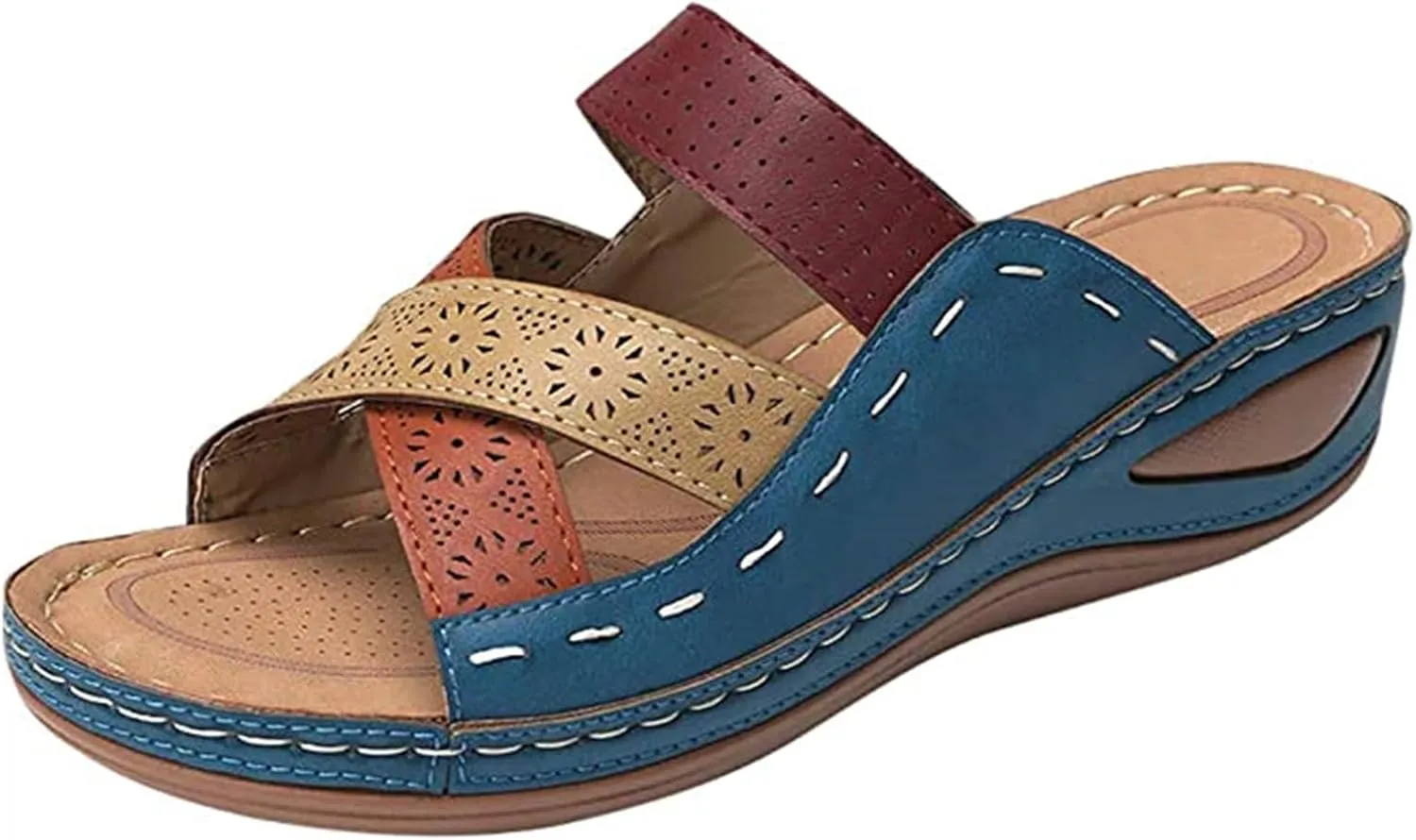 Ladmiple Sandals Women 2023 Trendy Floral Orthopedic Flip Flops with Arch Support Slippers Casual Roman Open Toe Sandal