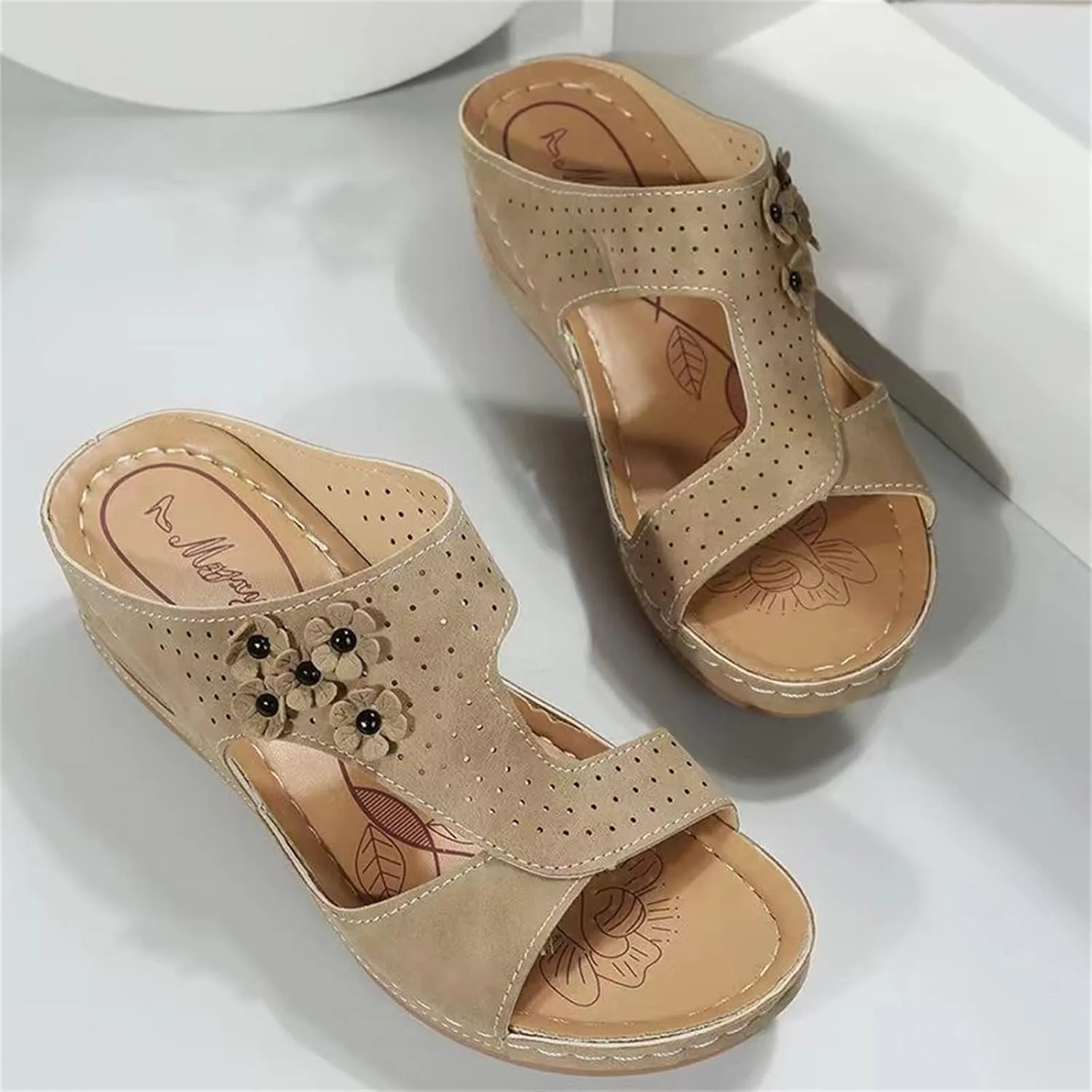 Ladmiple Summer Sandals For Women 2023 Trendy Dressy Orthopedic Flip Flops with Arch Support Slip on Walking Shoes