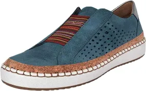 Lausiuoe Shoes For Women Dressy Flats Canvas Loafers Slip on Low Top Non Slip Fashion Casual Classic Soft Walking Sneakers