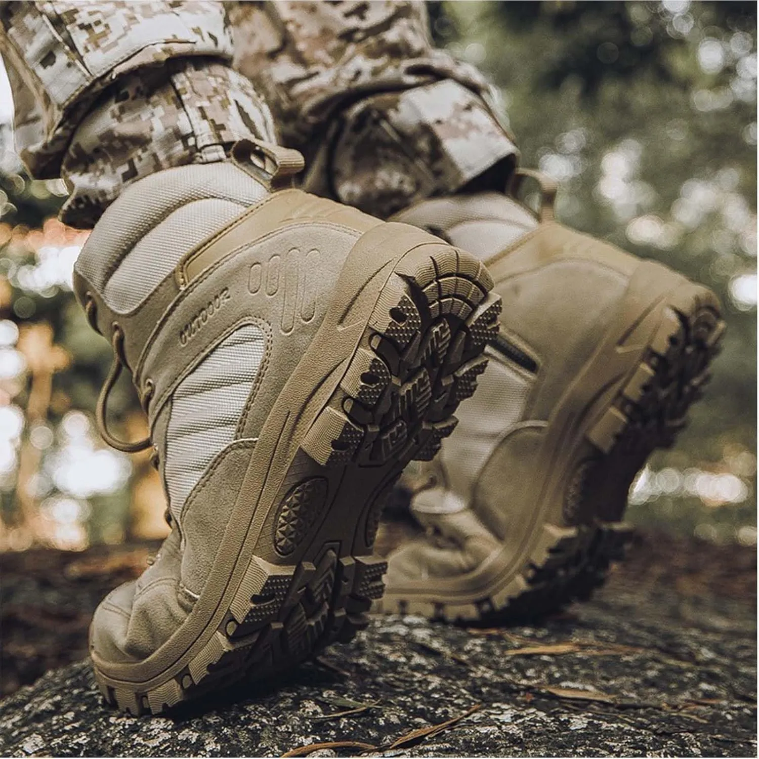 Men's Tactical Hiking Boots Lightweight Combat Boots Side Zipper Military Boots Durable Outdoor Desert Boots