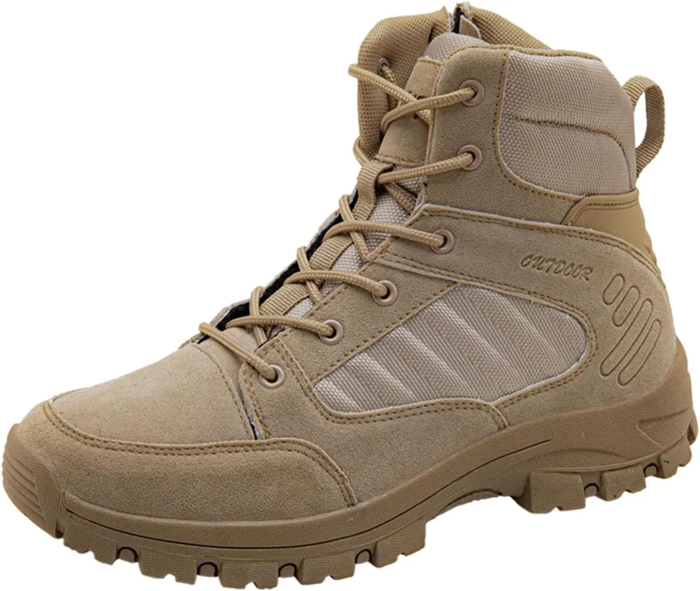 Men's Tactical Hiking Boots Lightweight Combat Boots Side Zipper Military Boots Durable Outdoor Desert Boots