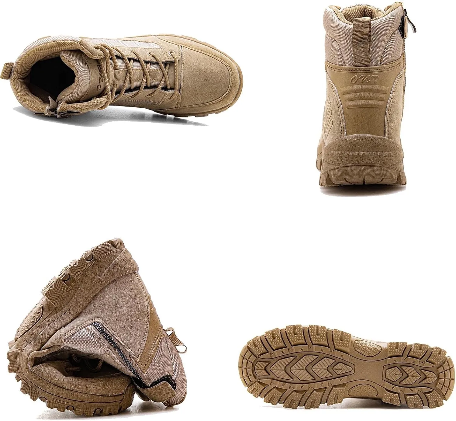 Men's Tactical Hiking Boots Lightweight Combat Boots Side Zipper Military Boots Durable Outdoor Desert Boots