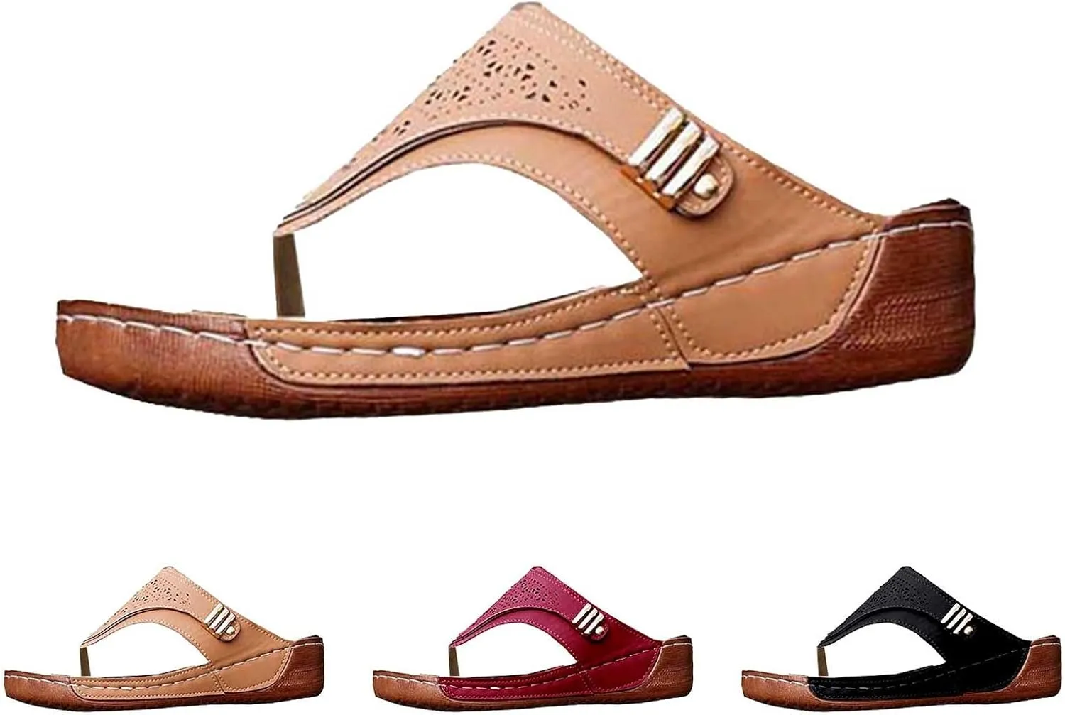 Orthopedic Sandals for Womens 2025 Trendy Comfortable Slip on Sandal Summer Casual Arch Support Wedge Shoes for Women