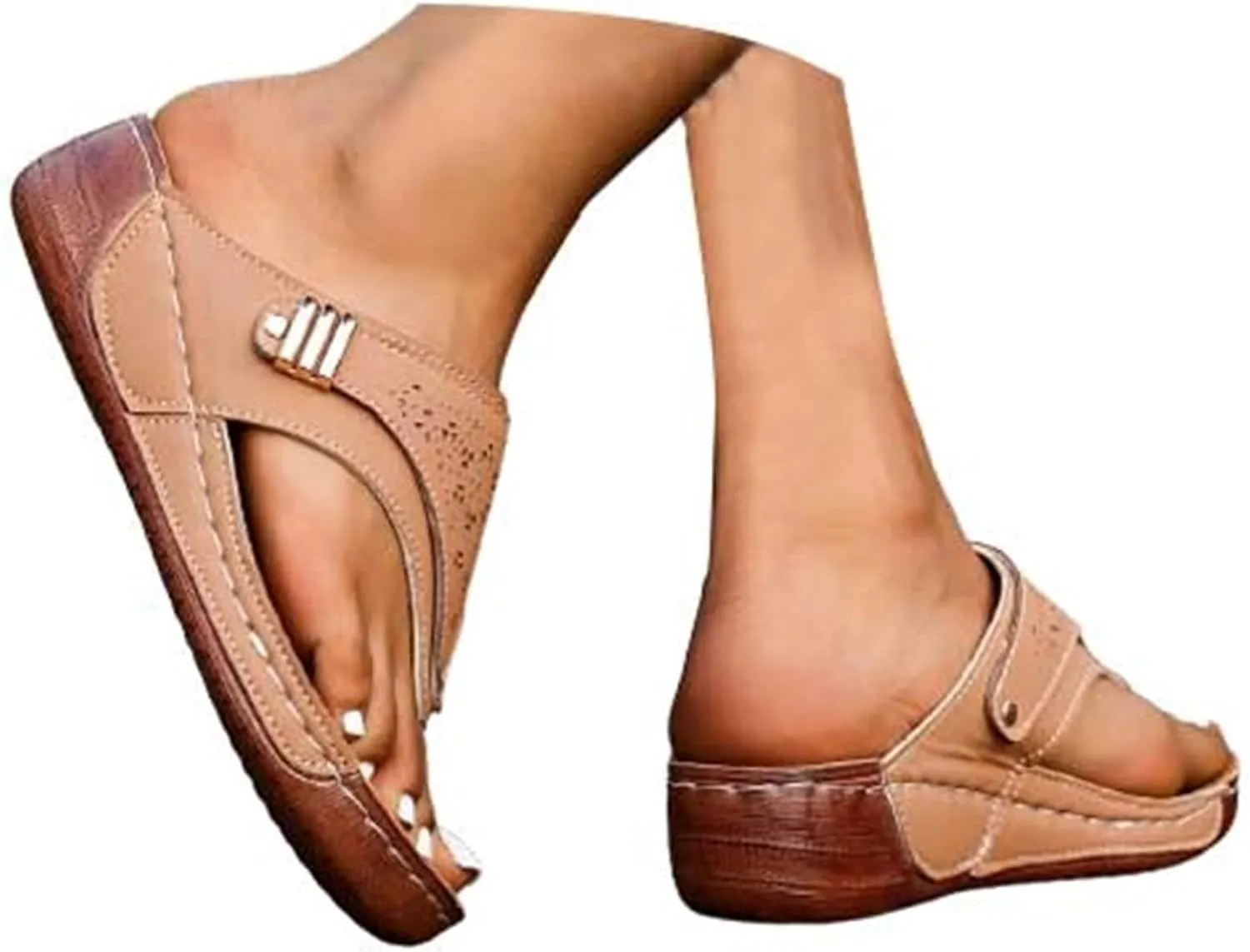 Orthopedic Sandals for Womens 2025 Trendy Comfortable Slip on Sandal Summer Casual Arch Support Wedge Shoes for Women