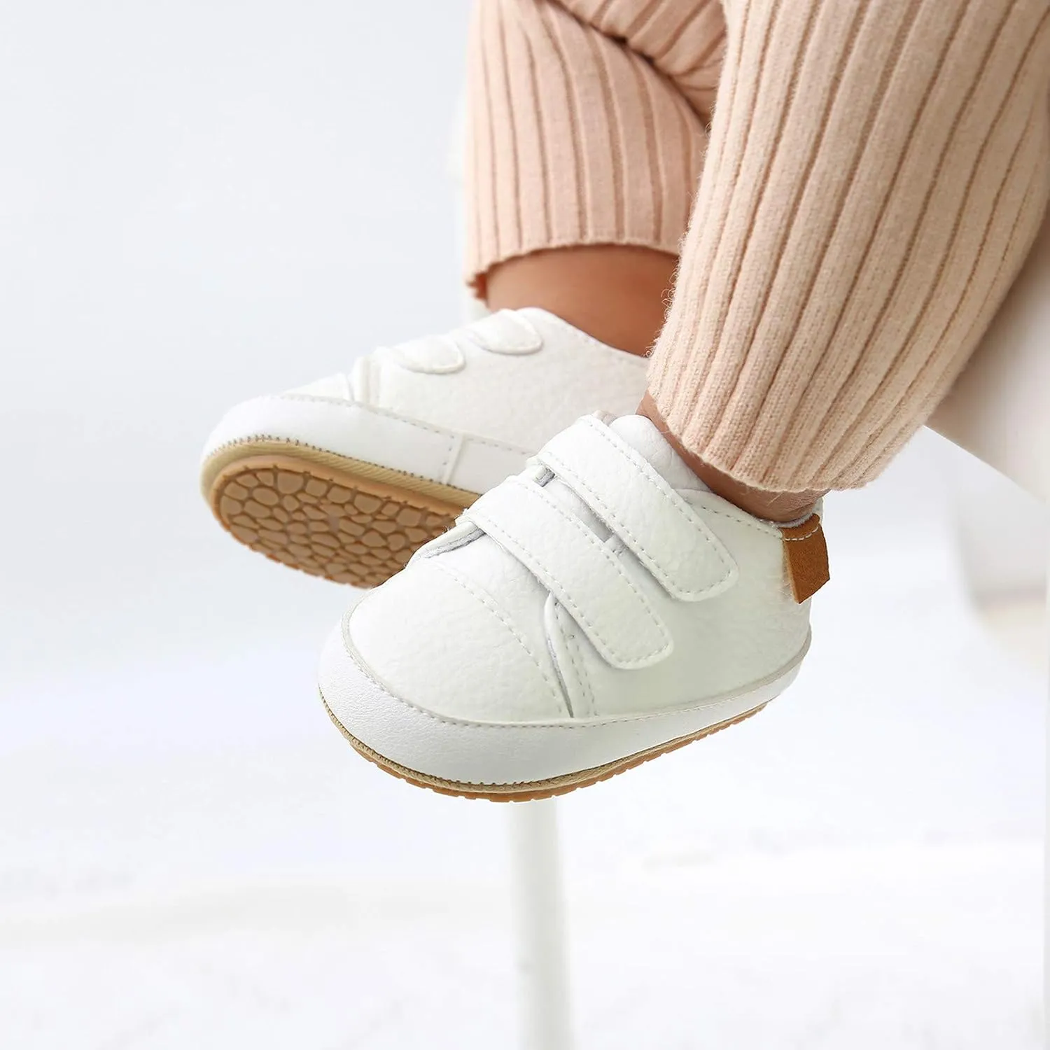 Soft Baby Boys Rubber Sole Girls -Slip Shoes Sneaker Leather Infant Baby Shoes Size 4 Infant Boy