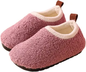 Toddler Indoor Outdoor Sneaker Kids Girls Boys Fuzzy Warm House Sport Shoes Slip On Soft Sole Ankle Cozy Flat Shoes