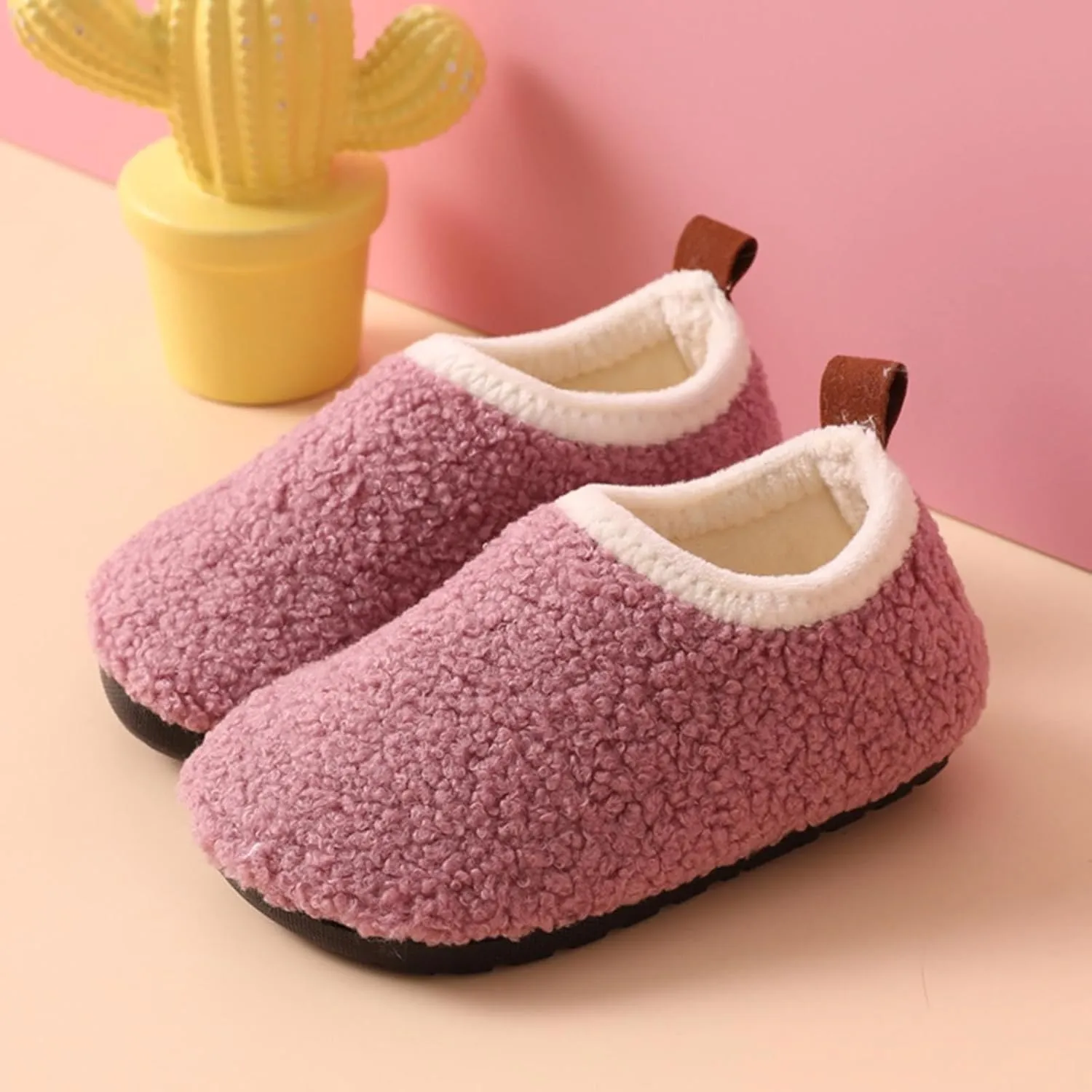 Toddler Indoor Outdoor Sneaker Kids Girls Boys Fuzzy Warm House Sport Shoes Slip On Soft Sole Ankle Cozy Flat Shoes