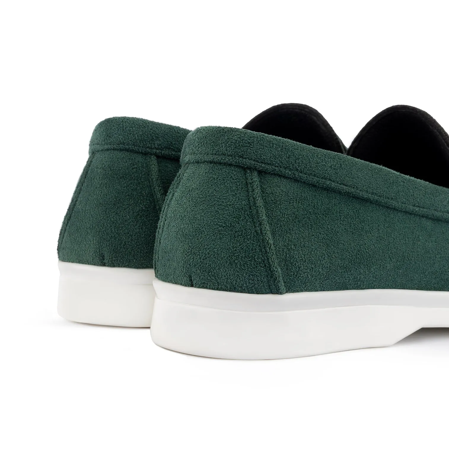 Women Suede Pointy Loafer - Olive
