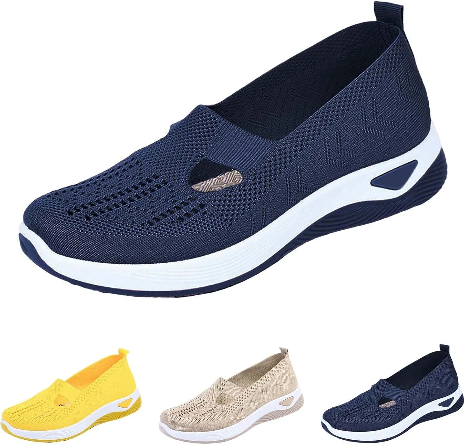 Women's Woven Orthopedic Breathable Soft Shoes Mens Running Shoes Mesh Casual Slip On Shoes Men Shoes Sneakers Platform Tennis Shoe Cross Trainer Shoe