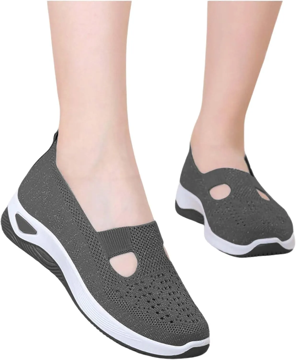 Women's Woven Orthopedic Breathable Soft Shoes Slip On Shoes Women Food Service Women Shoes Casual Black Sneakers Waterproof Tennis Shoe White Loafers